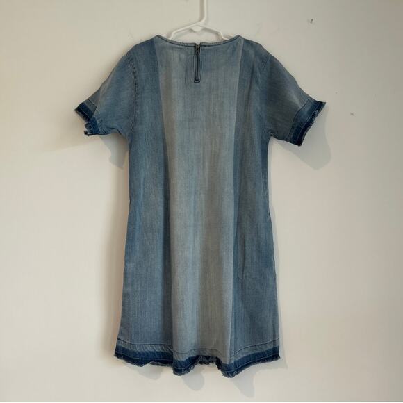 NWT DL1961 Blue Coast Denim Dress – Two-Tone Short Sleeve, Girls Size Small - Picture 7 of 7